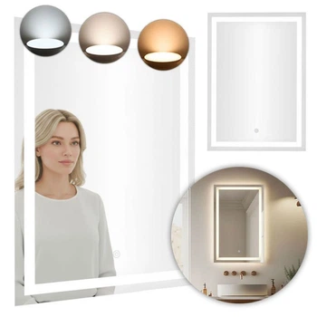 Прямоугольное зеркало ModernHome с LED-подсветкой (50х70 см)