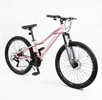 Велосипед Спортивный 26 дюймов Corso MERCURY MR-622 оборудование Shimano алюминиевая рама 13 дюймов 21 скорость. Grey and Pink (190295)
