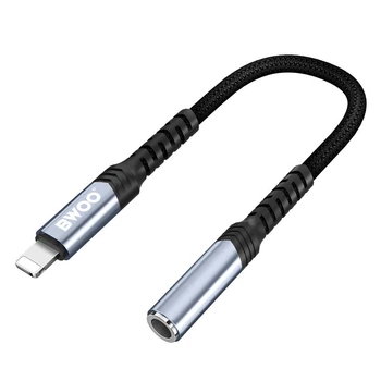 Для iPhone/iPad под наушники 3.5 мм аудио адаптер Lightning BWOO BZ48 Black