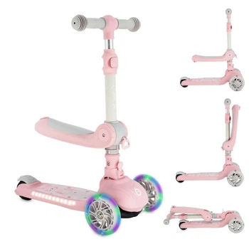 Детский 3-колесный самокат MoMi Debe 2 в 1 Pink, HULA00018