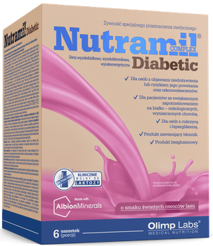 Kompleks dietetyczny Olimp Nutramil Complex Diabetic proszek dieta wysokoenergetyczna 6 saszetek Owoce leśne (5901330091773)