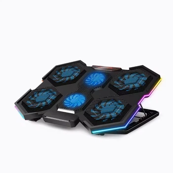 Охолоджуюча підставка для ноутбука 6 кулерів регулювання швидкості RGB