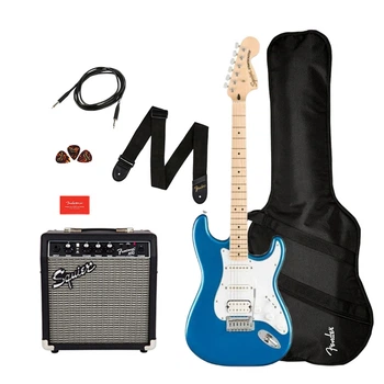 Гітарний набір Squier Fender Affinity Series Strat Pack HSS Lake Placid (Blue) + комбоусилитель и аксессуары