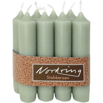 Набор из 8 конических свечей 2,2 x 11 см пастельно-зеленого цвета Nordring