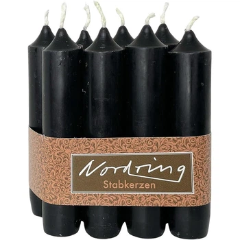 Набор из 8 конических свечей 2,2 x 11 см черного цвета Nordring