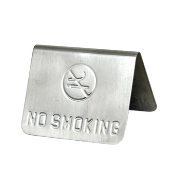 Настольная табличка NO SMOKING из нержавеющей стали 7,5×5,5 см для кафе и ресторана (C0C8B1E223A9)