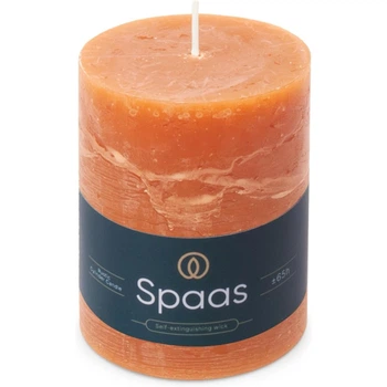 Свеча для дома оранжевая Spaas Rustic Pillar