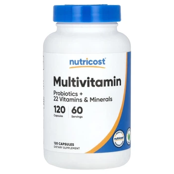 Вітамінно-мінеральний комплекс Nutricost Мультивітаміни з пробіотиками Multivitamin Probiotics + 22 Vitamins&Minerals 120 капсул