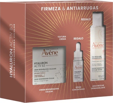 Zestaw do pielęgnacji twarzy Avene Hyaluron Activ B3 Krem 50 ml + Woda Micelarna 100 ml + Serum 10 ml (3282779431415)
