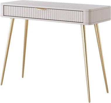 Стол туалетный Perfect Home Lante 1S/100 100.2x38x78 см, 1 ящик, золотые ножки Бежевый (000012376983)