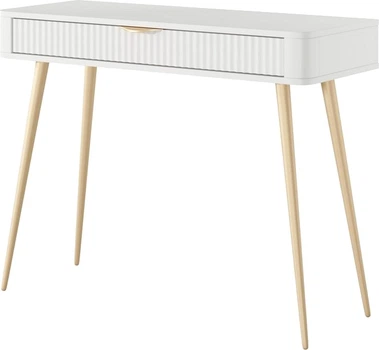Стол туалетный Perfect Home Lante 1S/100 100.2x38x78 см, 1 ящик, золотые ножки Белый (000012377619)