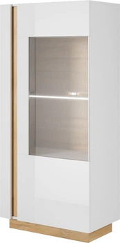 Витрина низкая Perfect Home Marco 1D1W/72 40x154x72 см, 1-дверная Белый глянец/дуб грандсон (000012375468)