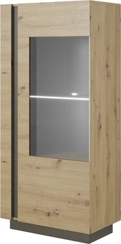 Витрина низкая Perfect Home Marco 1D1W/72 40x154x72 см, 1-дверная Дуб артизан/графит (000012375485)