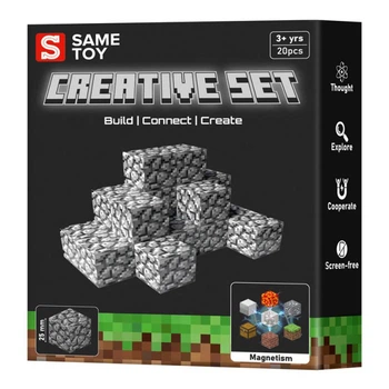 Магнитный конструктор Same Toy Creative Set Cobblestone 20 деталей MCRAFT-4004-SM