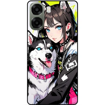 Чехол силиконовый бампер Candy для Oppo A6x с рисунком Хаски Аниме