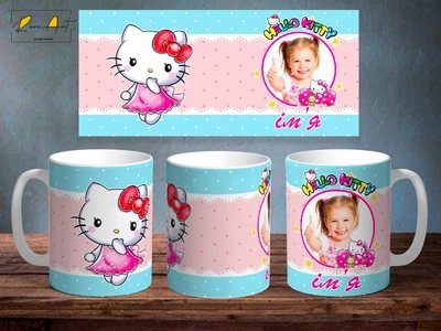 Чашка з принтом «Hello Kitty + Фото №4» Біла 330 мл