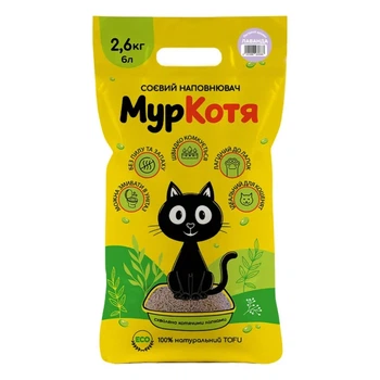 Соєвий наповнювач для котячого туалету МурКотя лаванда, 2,6 кг/6 л