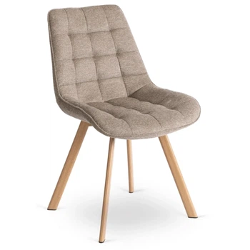 Стул MEBEL ELITE KATHY Бежевый ножки дуб ME.KATHY/BZ/D/T/K