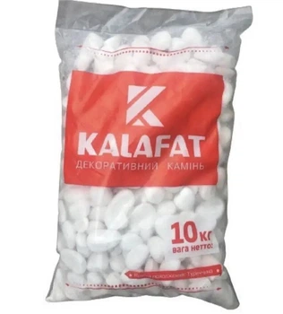 Галька Камень декоративный Мрамор Белый фракция 20-30 мм 10 кг KALAFAT