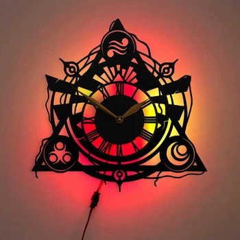 Настенные часы The Legend of Zelda Легенда о Зельде с LED-подсветкой Zelda символы видеоигра фэнтези игровой декор