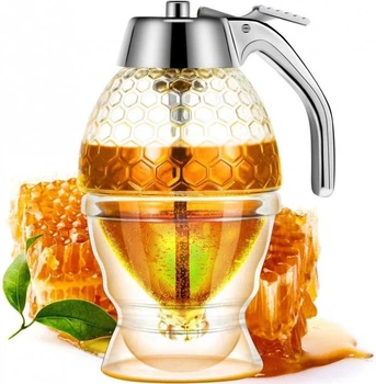 Контейнер диспенсер-емкость для меда и соусов с ручкой UKC Honey dispenser объем 230 мл (1504)