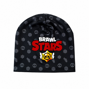 Дитяча трикотажна шапка Бравл Старс демісезонна шапочка Kids. Brawl Stars Чорна