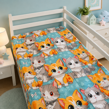Простынь Mirson Бязь 17-0969 Dapper Cats 150х220 см (2200013494430)