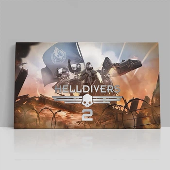 Интерьерная картина Helldivers 2, декор в комнату геймера, 34×60 см (id6621)
