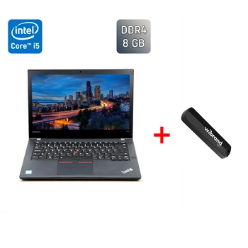 Ультрабук Lenovo ThinkPad T470 / 14" (1920x1080) IPS / Intel Core i5-6300U (2 (4) ядра по 2.4 - 3.0 GHz) / 8 GB DDR4 / 256 GB SSD / Intel HD Graphics 520 / TouchID / Windows 10 б/у + Подарок Флэш-накопитель USB 32 GB