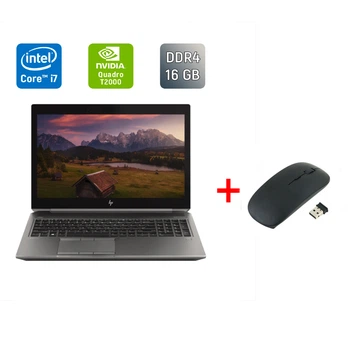 Мобильная рабочая станция Б-класс HP zBook 15 G6 / 15.6" (1920x1080) IPS / Intel Core i7-9850H (6 (12) ядер по 2.6 - 4.6 GHz) / 16 GB DDR4 / 256 GB SSD / nVidia Quadro T2000, 4 GB GDDR5, 128-bit / Fingerprint / WebCam / Windows 10 б/у + Подарок Мышь / USB