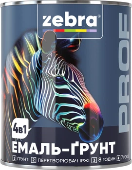 Емаль-ґрунт Zebra серія PROF 1111 011P 0.8 кг Білий матовий (4823048031272)