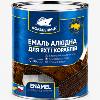 Эмаль алкидная Корабльная ПФ-115 Темно-коричневая 2,8кг