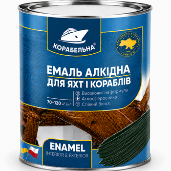 Эмаль алкидная Корабльная ПФ-115 Темно-зеленая 0,9кг