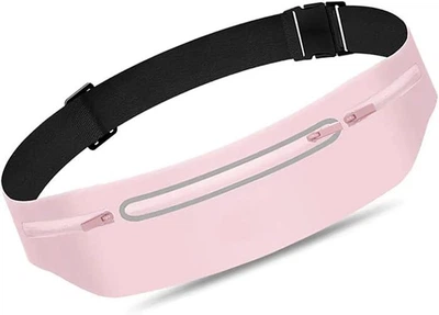 Спортивная сумка на пояс 3 кармана 40х11 см розовый (R051768)