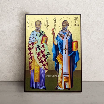 Икона Николая И Спиридона 20 × 26 см