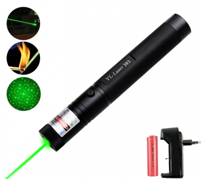 Лазерная указка высокой мощности laser pointer yl-303 ∙ мощный зеленый лазер – луч с аккумулятором