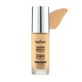 Тональный крем для лица Topface Super Match Foundation 24H Hydrating для увлажнения и идеального тона кожи 007 Warm Almond Бежевый, теплый 30 мл