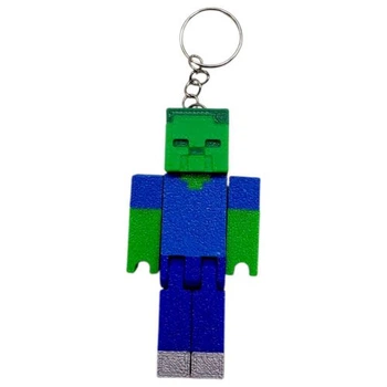 3D Брелок MINECRAFT ЗОМБІ з 3D друку зелено-синій брелок для ключів та рюкзака