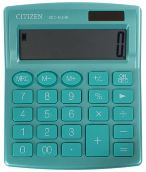 Калькулятор настільний компактний Citizen SDC-812 NRGNE - green 12-розрядний (SDC-812NRGNE - green)