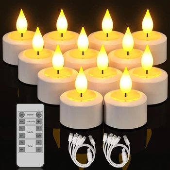 Аккумуляторные LED свечи Yme Tea Lights 12 шт с пультом и таймером