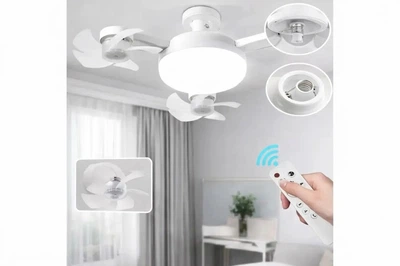 Потолочная LED лампа-люстра с вентилятором в патрон E27 AY1055 Светильник-вентилятор 2 в 1 50W) с пультом ДУ