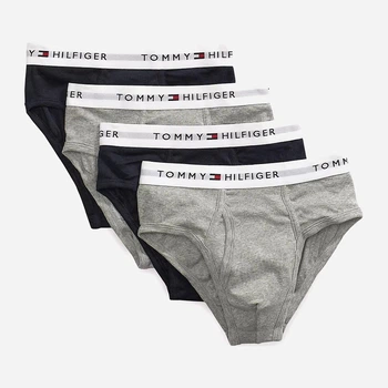 Набір трусів брифів чоловічих бавовняних Tommy Hilfiger 6202480 L 4 шт Темно-синій/Сірий (1159863897)