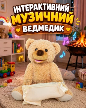 Интерактивный музыкальный Мишка – плюшевая игрушка для детей, со звуковыми эффектами