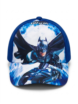 Детская кепка Бэтмен (Batman) синяя с автомобилем – бейсболка для мальчика 48-50 см на липучке