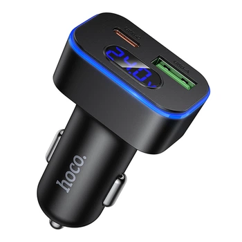 Автомобільний зарядний пристрій Hoco Z63B (1USB QC18W / 1USB-C PD30W) (колір чорний)