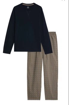 Мужская пижама (лонгслив + штаны) Marks & Spencer р. M синий
