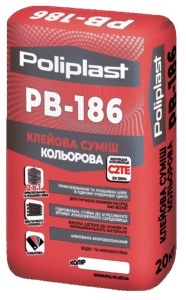 Клейова суміш кольорова PB-186 Коричневий 20кг