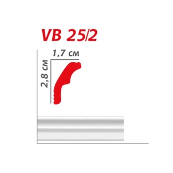 Багет потолочный Viva Style VB25 28*17 мм 2 м