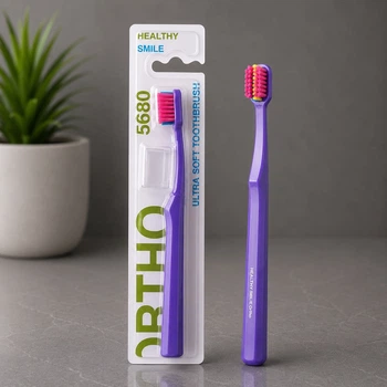 Ортодонтична зубна щітка Healthy Smile Ortho Ultra Soft 5860, фіолетова