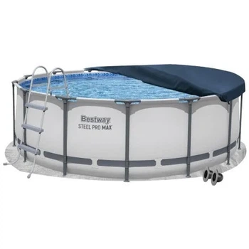 Большой каркасный бассейн 15 232 л Bestway 5612X-4в1 (бассейн, подстилка, стремянка, тент) 427х122 см.